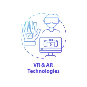 VR and AR technologies concept icon