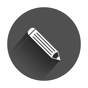 Pencil pictogram icon. Simple flat illustration for business, marketing internet concept with long shadow.