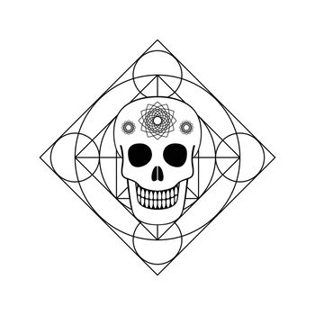 Ornamental Skull with Geometric Symbol