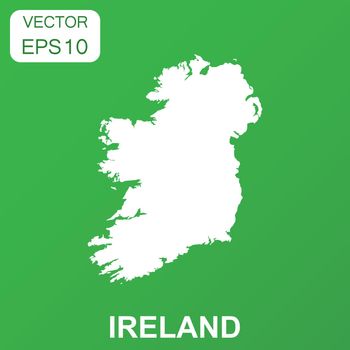 Ireland map icon. Business concept Ireland pictogram. Vector illustration on green background.