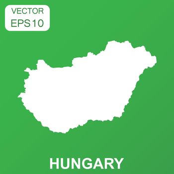 Hungary map icon. Business concept Hungary pictogram. Vector illustration on green background.
