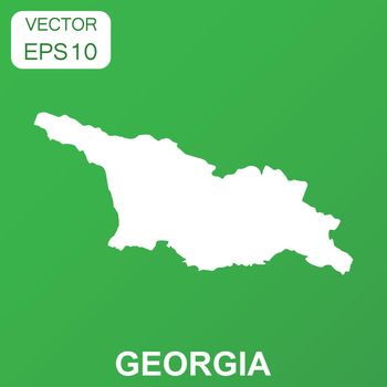 Georgia map icon. Business concept Georgia pictogram. Vector illustration on green background.
