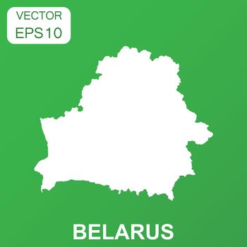 Belarus map icon. Business concept Belarus pictogram. Vector illustration on green background.