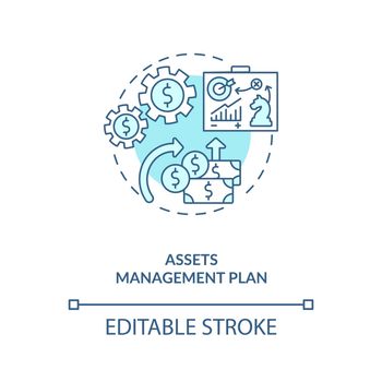 Assets management plan concept icon