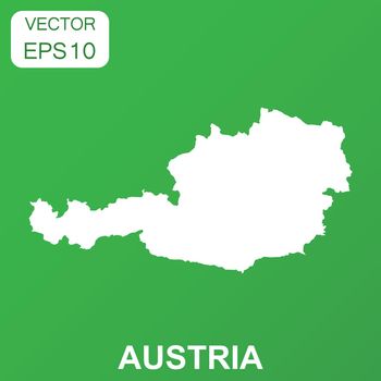 Austria map icon. Business concept Austria pictogram. Vector illustration on green background.