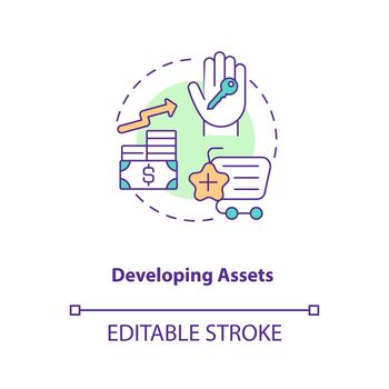 Developing assets concept icon
