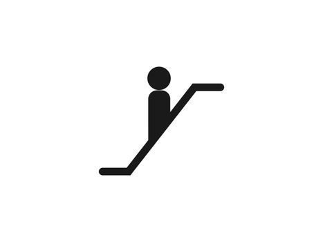 Escalator elevator icon. Vector illustration, flat design.
