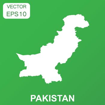 Pakistan map icon. Business concept Pakistan pictogram. Vector illustration on green background.