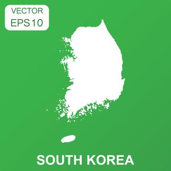 South Korea map icon. Business concept South Korea pictogram. Vector illustration on green background.