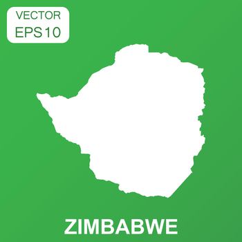 Zimbabwe map icon. Business concept Zimbabwe pictogram. Vector illustration on green background.