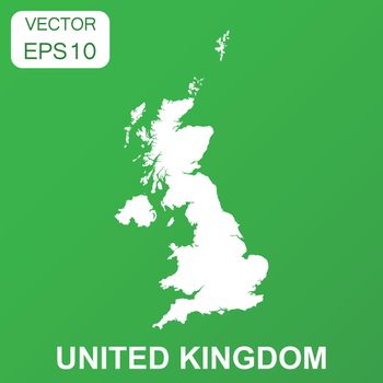 United Kingdom map icon. Business concept United Kingdom pictogram. Vector illustration on green background.