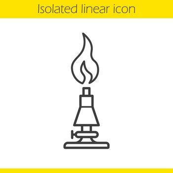 Chemical lab burner linear icon