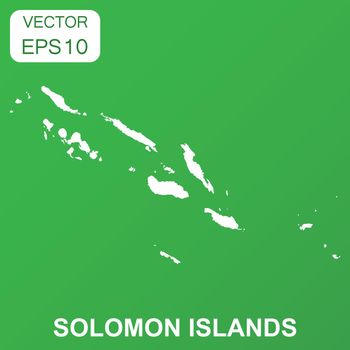 Solomon Islands map icon. Business concept Solomon Islands pictogram. Vector illustration on green background.