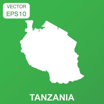Tanzania map icon. Business concept Tanzania pictogram. Vector illustration on green background.