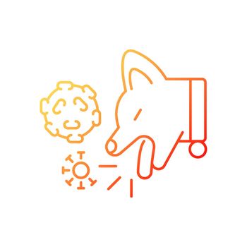 Kennel cough gradient linear vector icon
