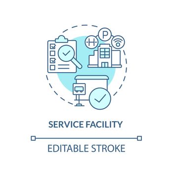 Service facility blue concept icon
