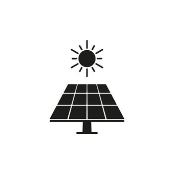 Solar panel icon. Vector illustration, flat design