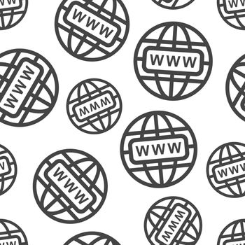 Go to web seamless pattern background icon. Business flat vector illustration. World network sign symbol pattern.