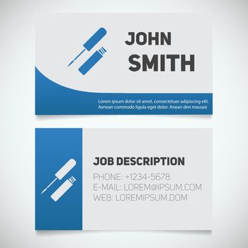 Business card print template with lip gloss logo