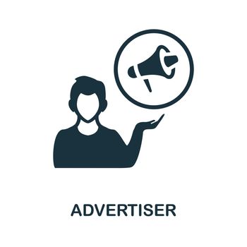 Advertiser icon. Monochrome sign from affiliate marketing collection. Creative Advertiser icon illustration for web design, infographics and more