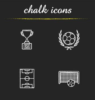 Soccer championship chalk icons set