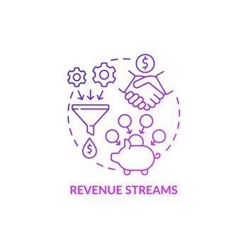 Revenue streams purple gradient concept icon