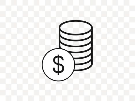 Coins stack, money icon. Vector illustration, flat design.