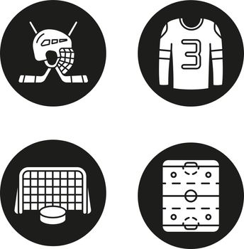Hockey icons set