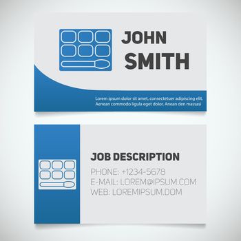 Business card print template with eye shadow logo