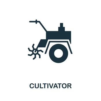 Cultivator icon. Monochrome sign from farming collection. Creative Cultivator icon illustration for web design, infographics and more