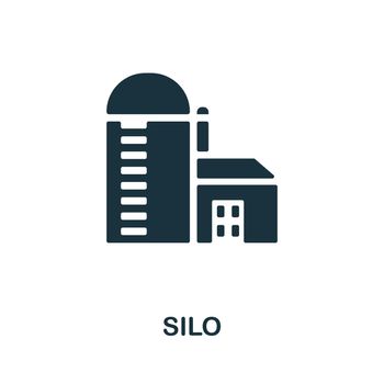Silo icon. Monochrome sign from farming collection. Creative Silo icon illustration for web design, infographics and more