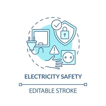 Electricity safety turquoise concept icon