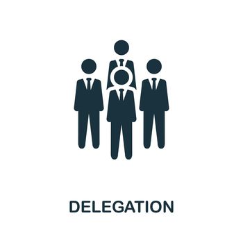 Delegation icon. Monochrome simple element from leadership collection. Creative Delegation icon for web design, templates, infographics and more