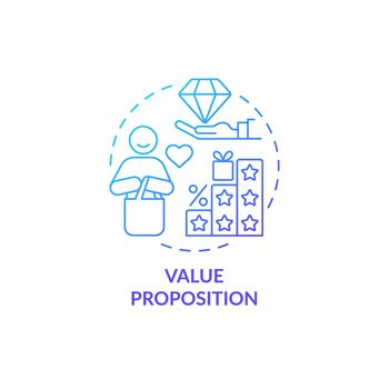 Value proposition blue gradient concept icon