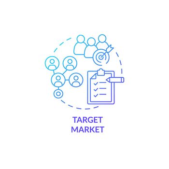 Target market blue gradient concept icon