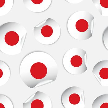 Japan flag sticker seamless pattern background. Business concept label pictogram. Japan flag symbol pattern.