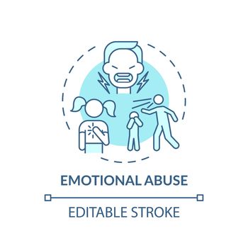 Emotional abuse turquoise concept icon