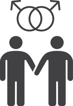 Gay couple glyph icon