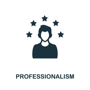 Professionalism icon. Monochrome sign from corporate development collection. Creative Professionalism icon illustration for web design, infographics and more