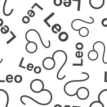 Leo zodiac sign seamless pattern background. Business flat vector illustration. Leo astrology sign symbol pattern.
