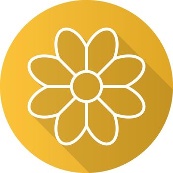 Camomile flat linear long shadow icon