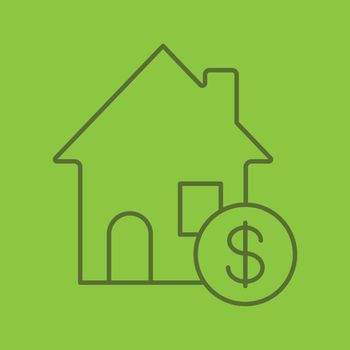 Real estate market color linear icon