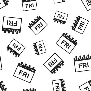 Friday calendar page seamless pattern background. Business flat vector illustration. Friday symbol pattern.