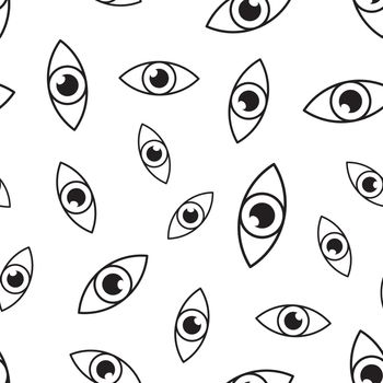 Eye seamless pattern background. Business flat vector illustration. Eyesight vision sign symbol pattern.