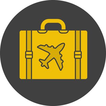 Luggage suitcase glyph color icon