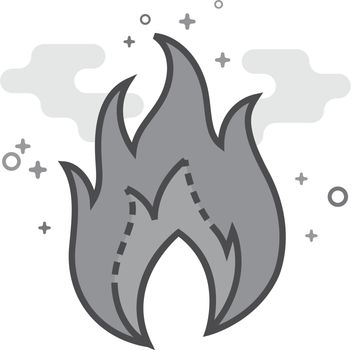 Flat Grayscale Icon - Fireman