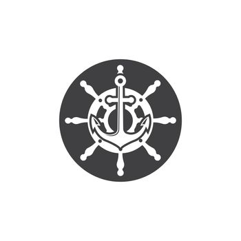 steering ship anchor vector icon of maritime illustration template