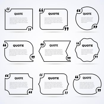 Timeless wisdom quotes outlined icons set 