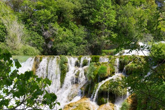 Beautiful Waterfalls at Krka National Park in Croatia.