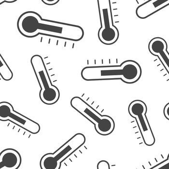 Thermometer icon seamless pattern background. Business flat vector illustration. Goal sign symbol pattern.